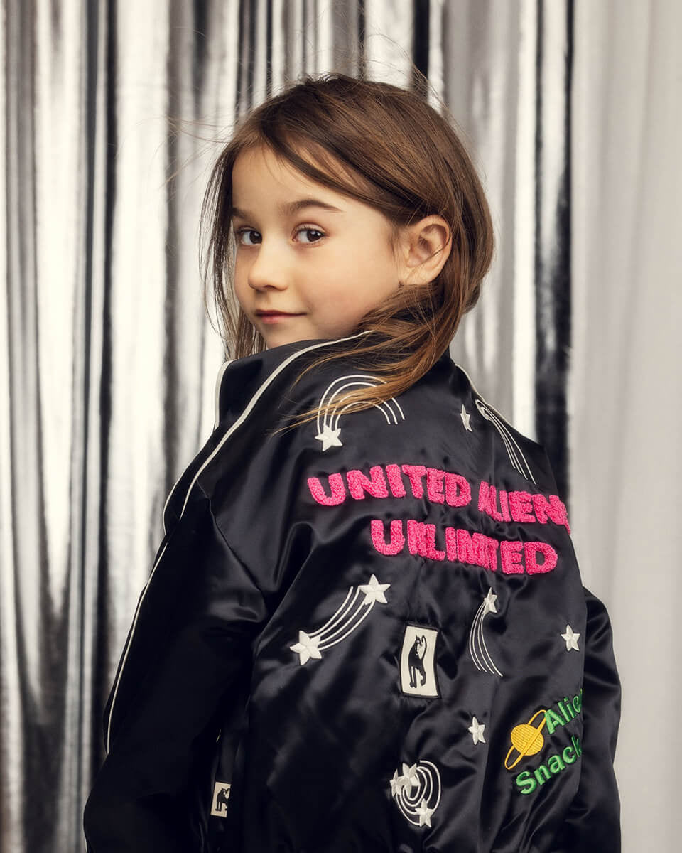 Mini Rodini Peonies Baseball Jacket