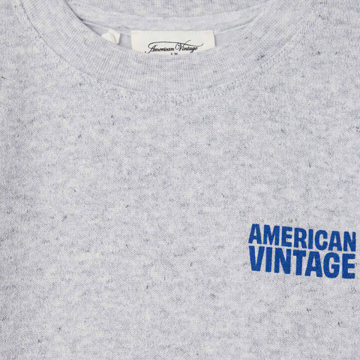 Evona Kid's Short Sleeve Sweatshirt in Melange Light Grey by American Vintage