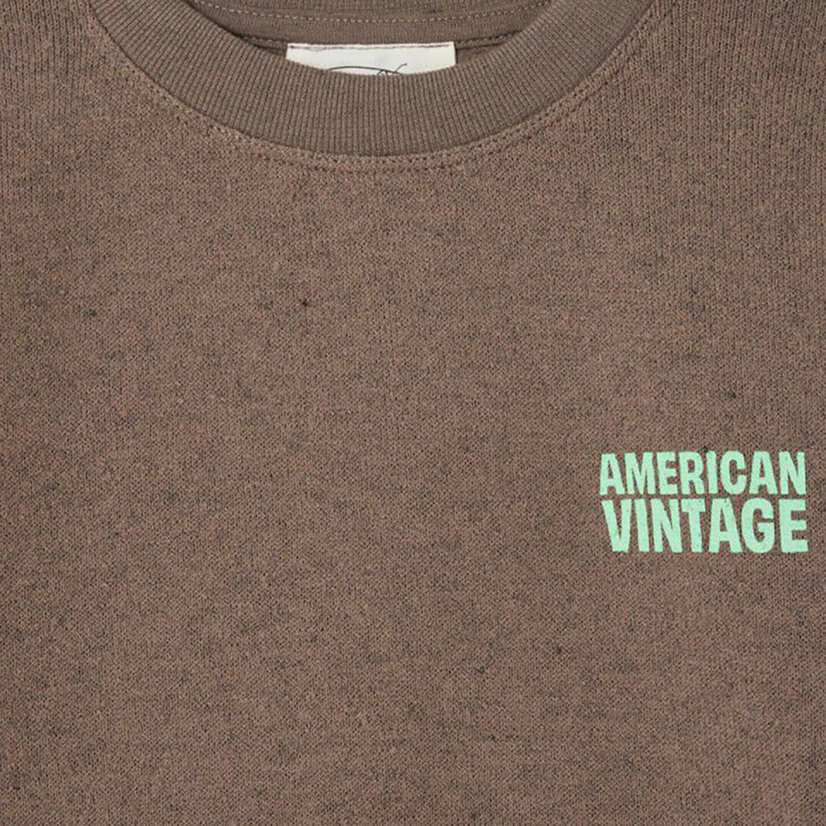 Evona Kid's Short Sleeve Sweatshirt in Overdyed Brown by American Vintage
