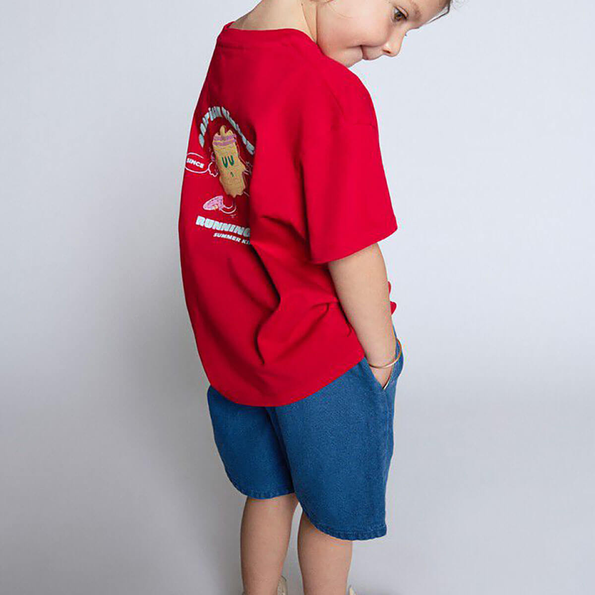 Comow Kid's Shorts in Stone Blue by American Vintage
