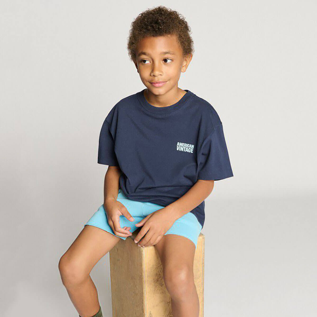 Gixy Kid's T-Shirt in Navy by American Vintage