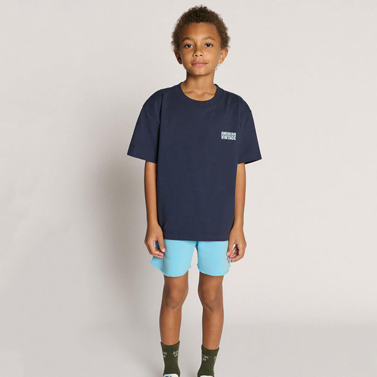 Gixy Kid's T-Shirt in Navy by American Vintage