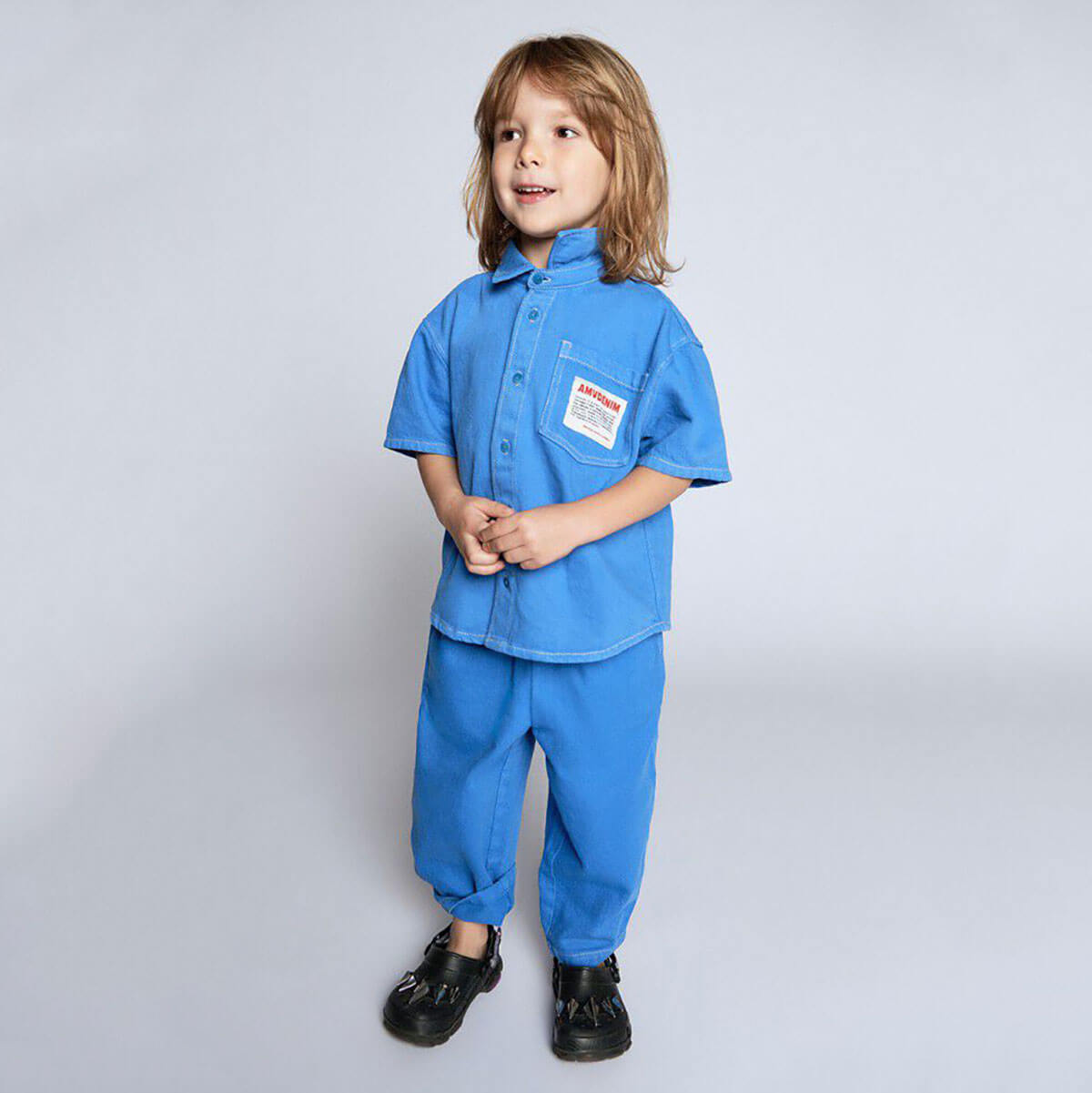 Pusway Kid's Trousers in Waterfall by American Vintage