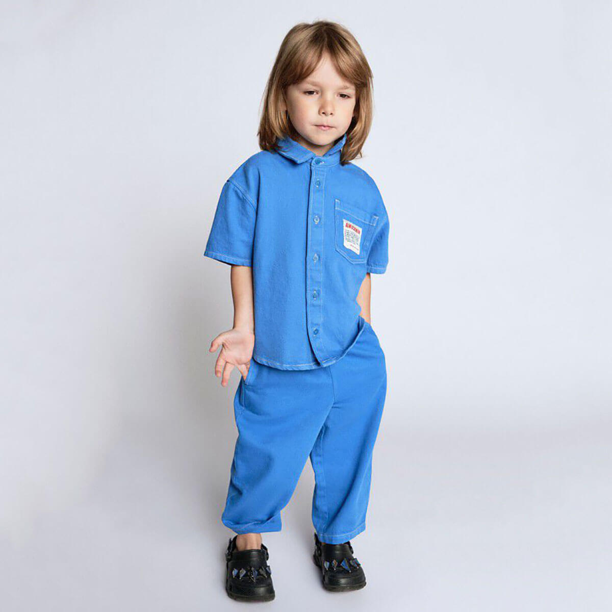Pusway Kid's Trousers in Waterfall by American Vintage