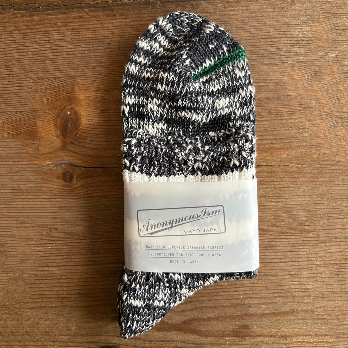 3 Line Slub Quarter Adult Socks in Black by Anonymous Ism