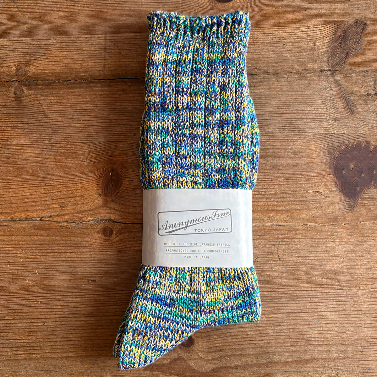 5 Colour Mix Crew Adult Socks in Green by Anonymous Ism