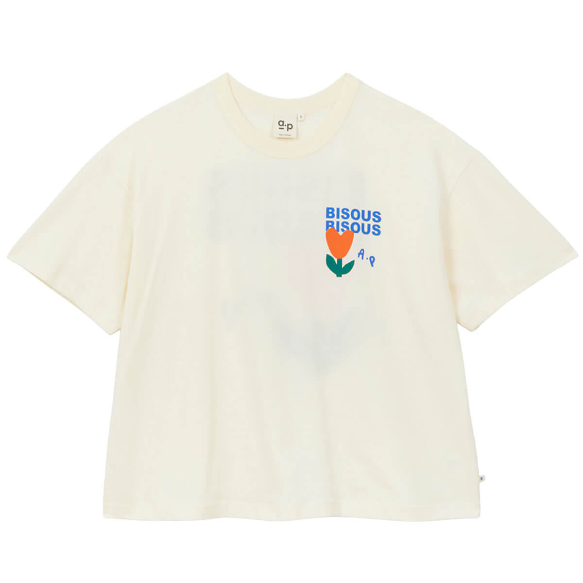 Bisous Bisous T-Shirt in Ecru by A.P Womenswear