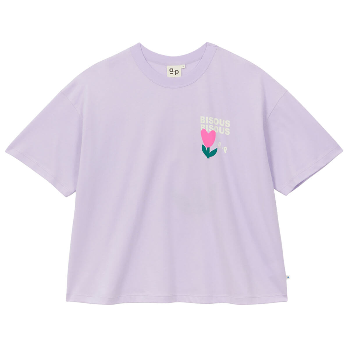Bisous Bisous T-Shirt in Lilac by A.P Womenswear