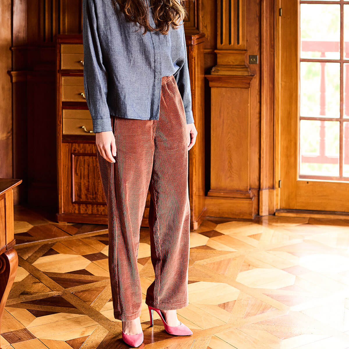 Corduroy Trousers in Brown by A.P Womenswear