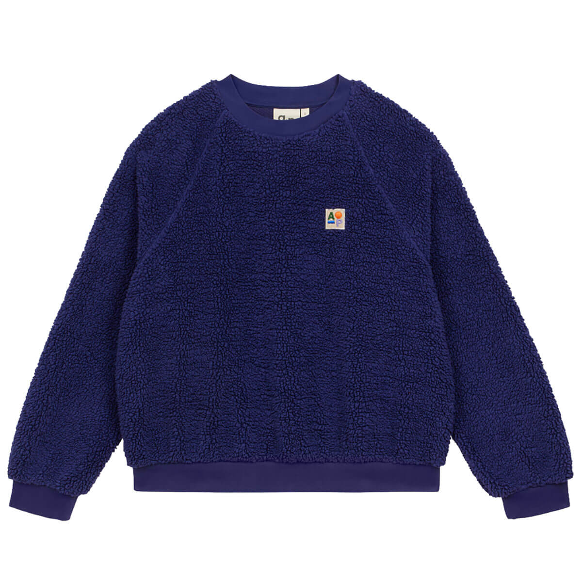 Plain Sherpa Sweatshirt in Navy by A.P Womenswear
