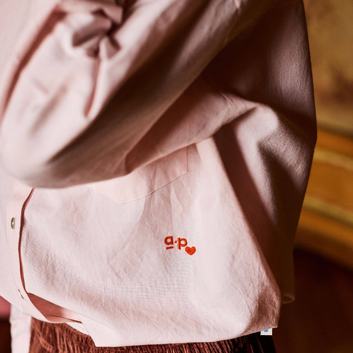 Plain Voile Shirt in Powder by A.P Womenswear