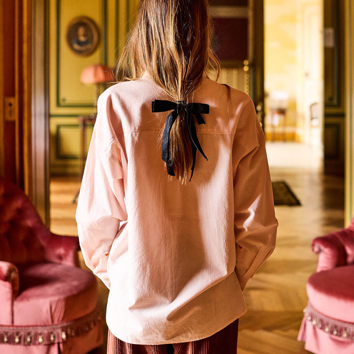 Plain Voile Shirt in Powder by A.P Womenswear