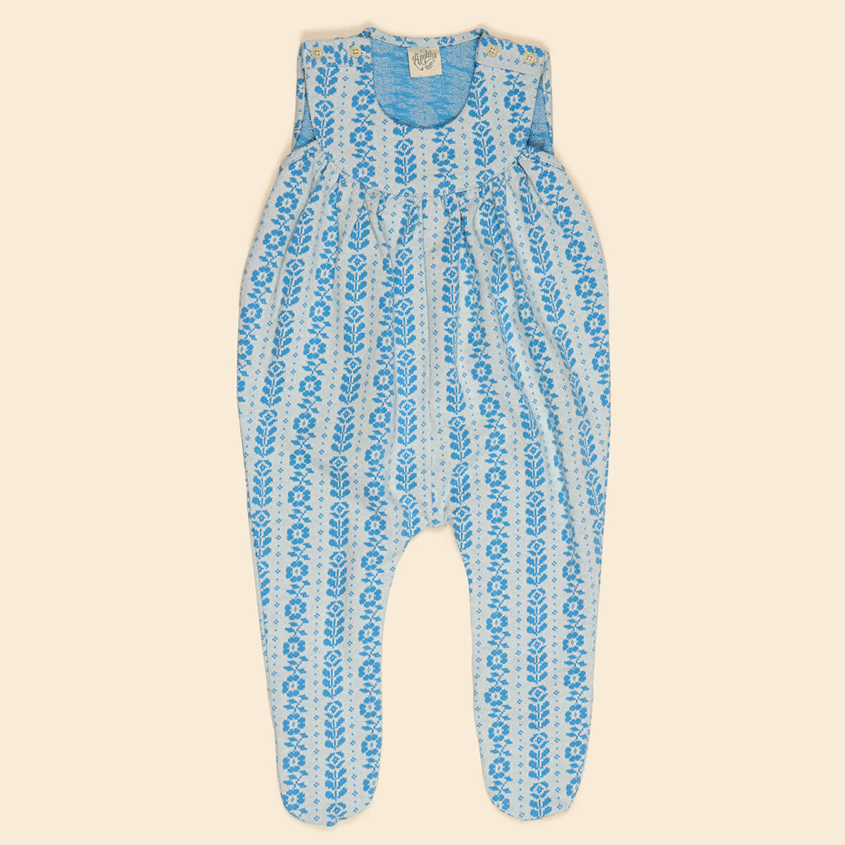 Baby Jersey Hilda Romper in Nordic Floral Jacquard by Apolina