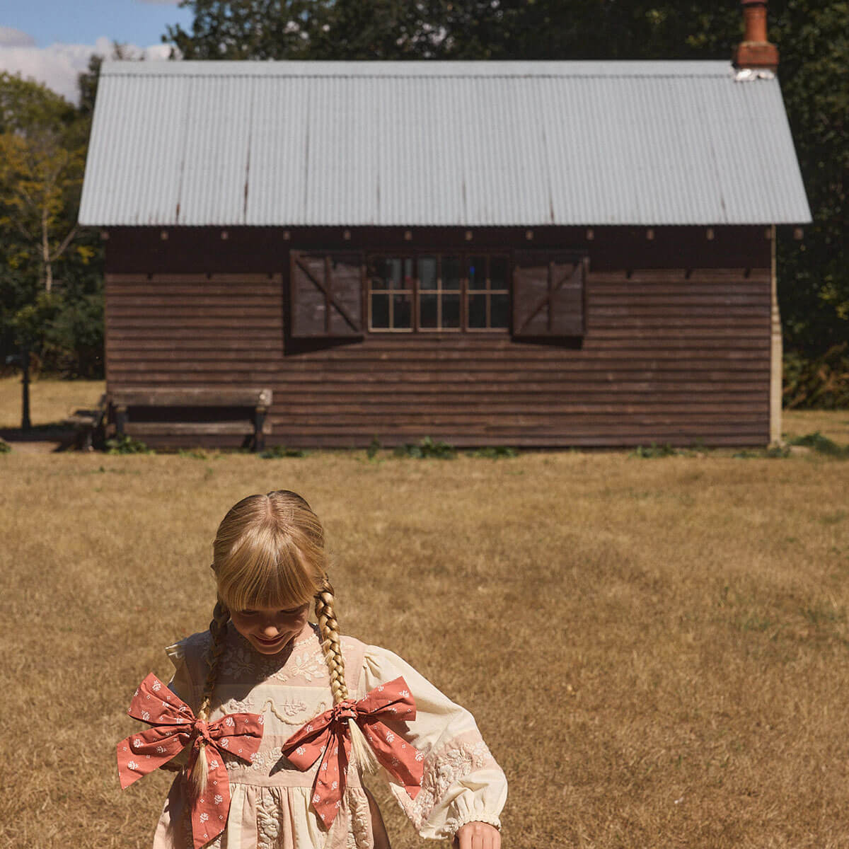Wilma Dress in Dried Rose/Cream by Apolina