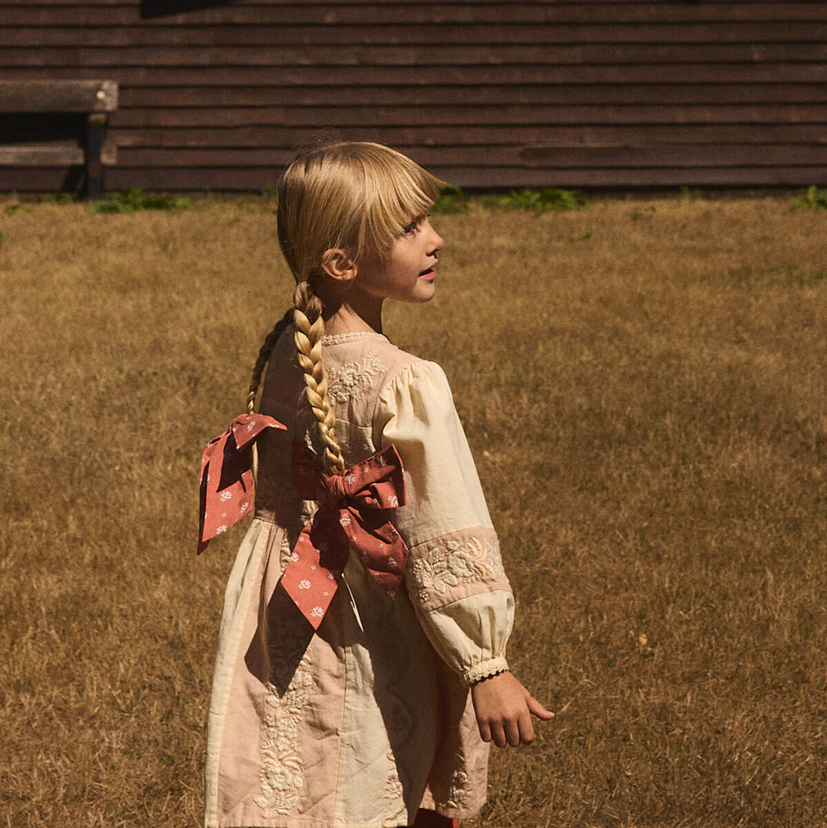 Wilma Dress in Dried Rose/Cream by Apolina