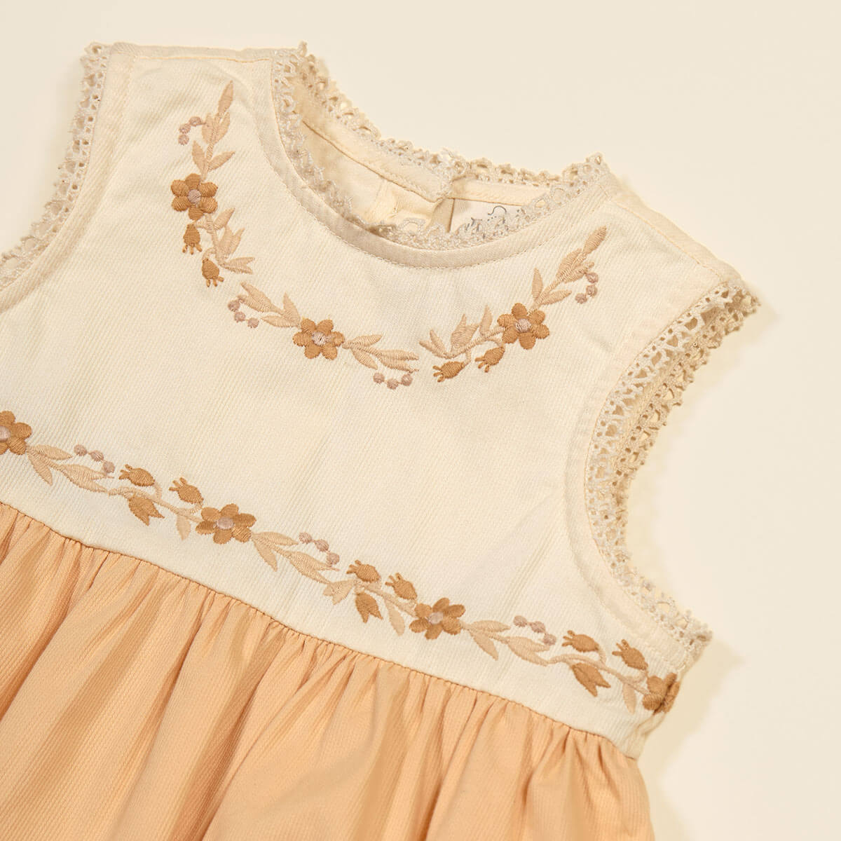 Clara Baby Bubble Romper in Cream / Peach Yoghurt by Apolina
