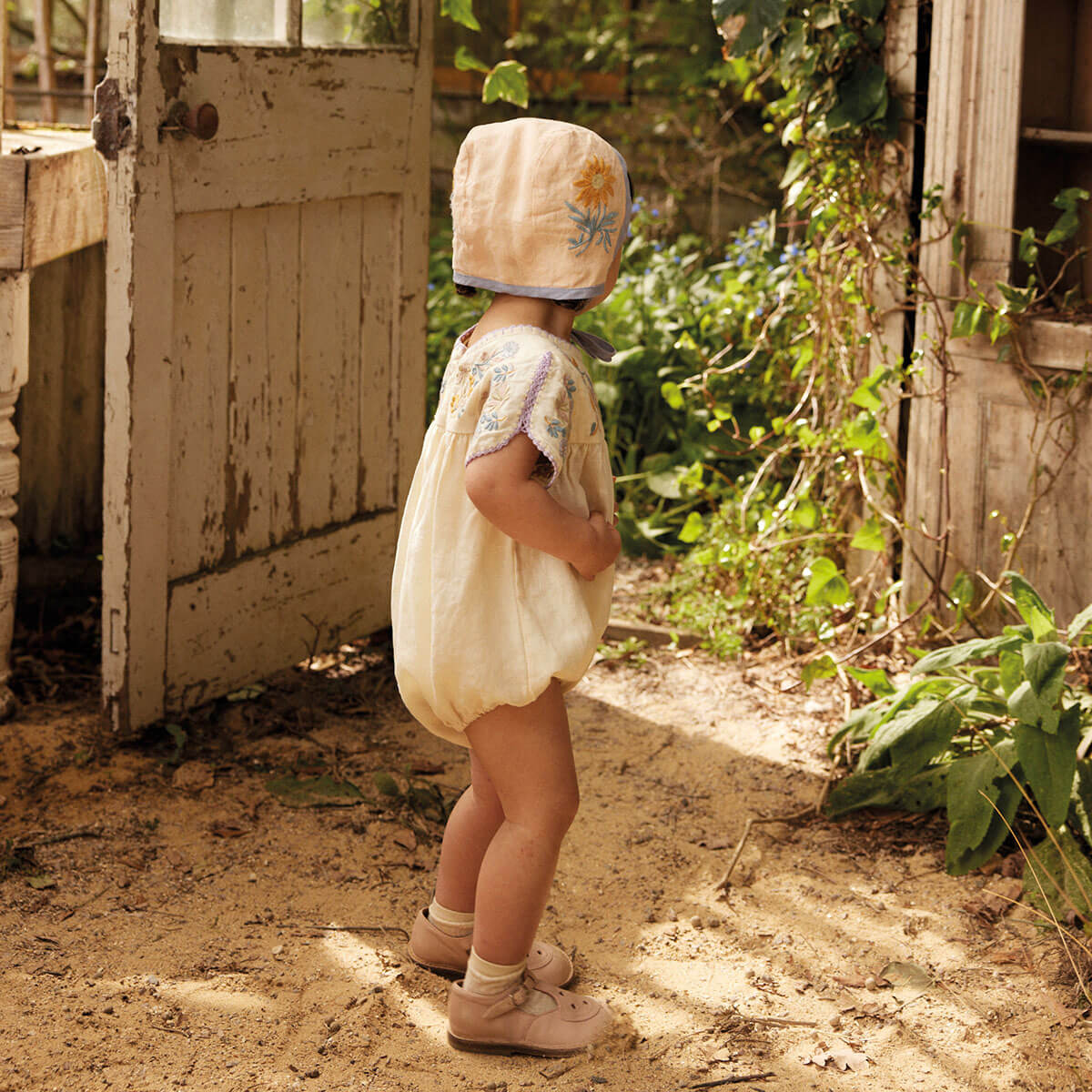 Stevie Baby Bubble Romper in Cream by Apolina