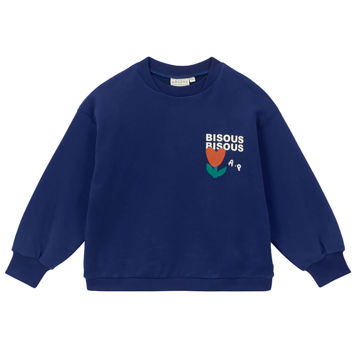 Bisous Bisous Sweatshirt in Navy by Arsène & Les Pipelettes