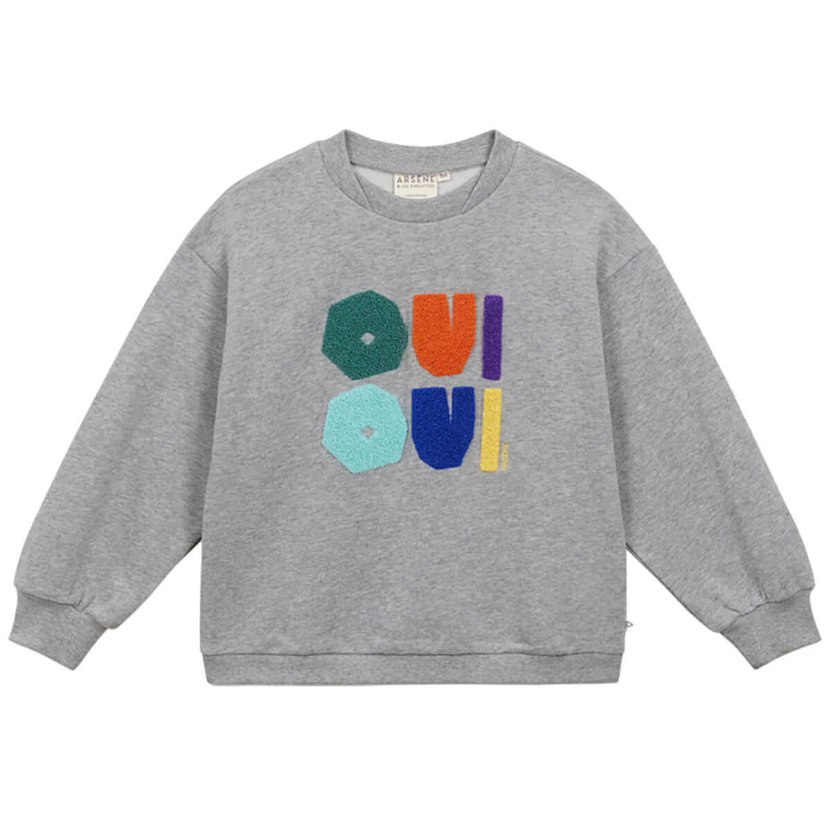 Oui Oui Sweatshirt in Grey Melange by Arsène & Les Pipelettes
