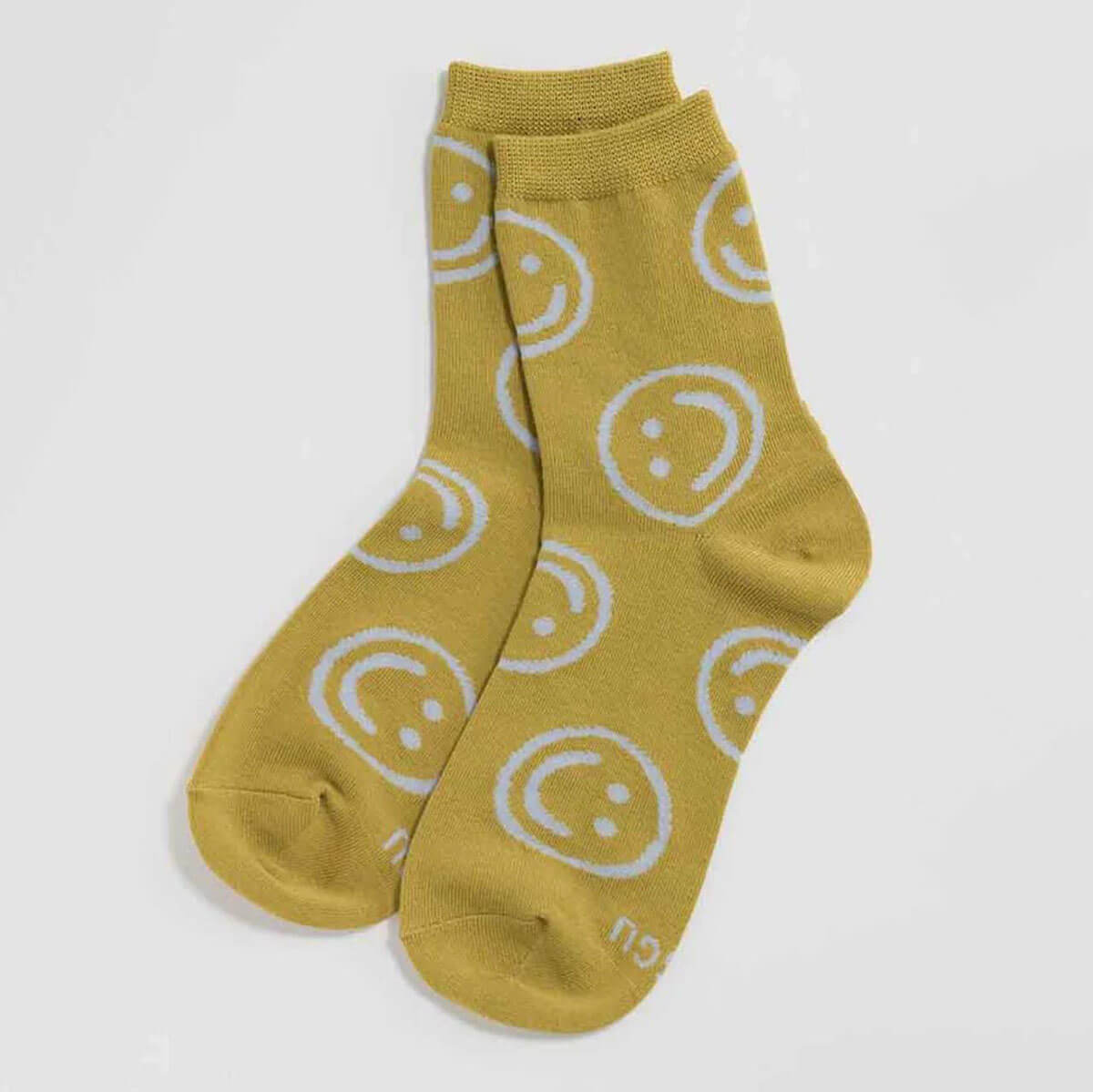 Crew Socks in Ochre Happy by Baggu