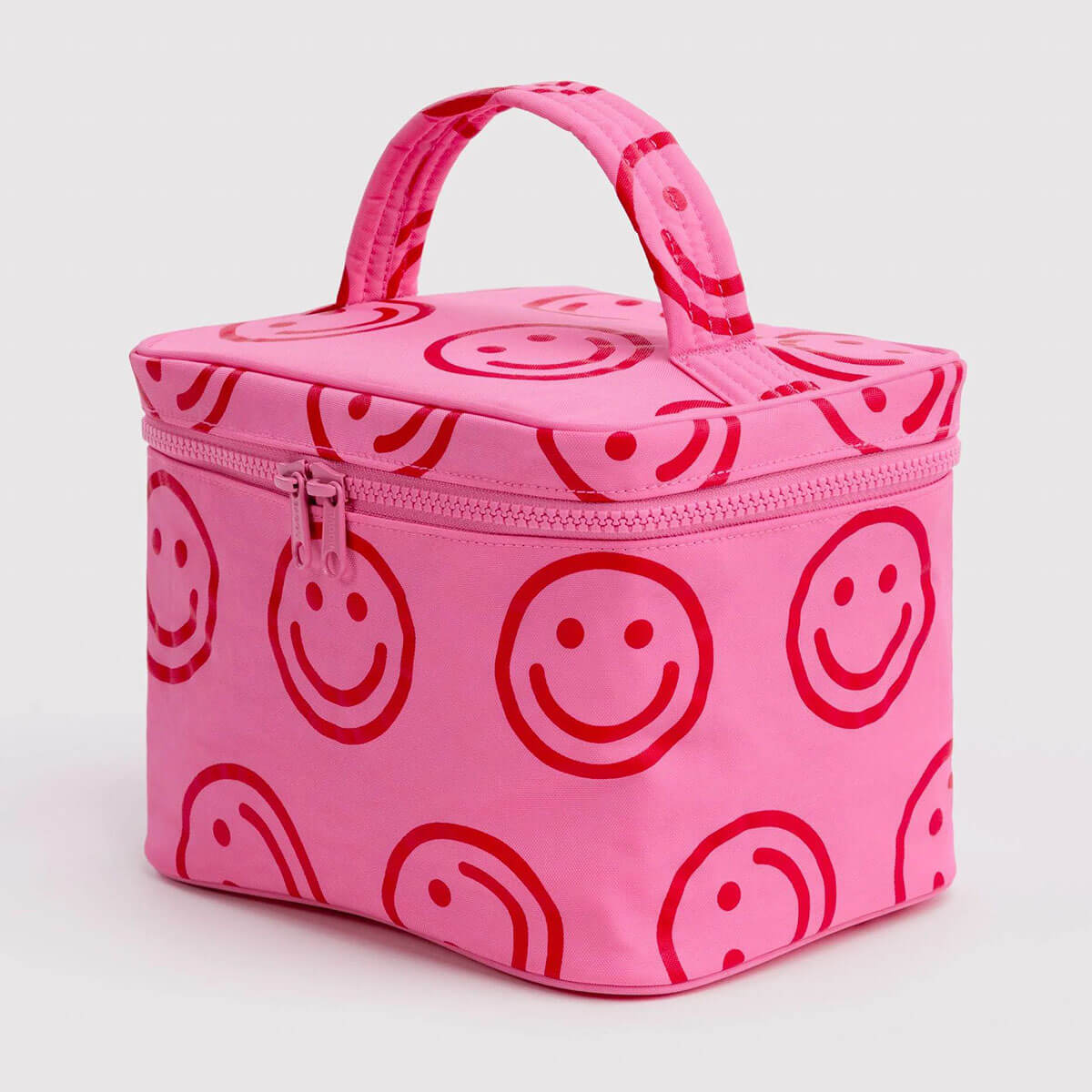 Large Cosmetic Case in Azalea Pink Happy by Baggu