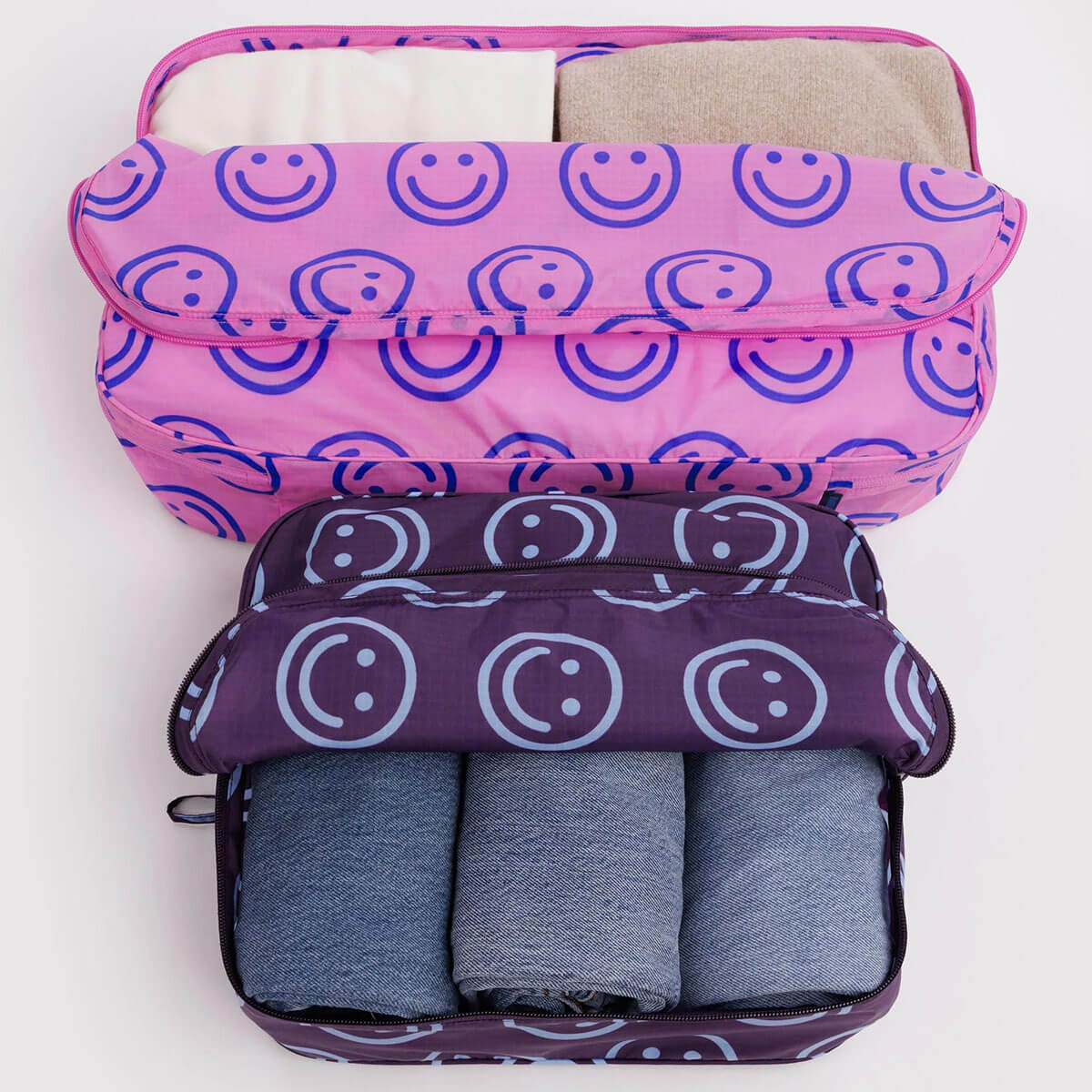 Large Packing Cube Set in Bright Happy Mix by Baggu