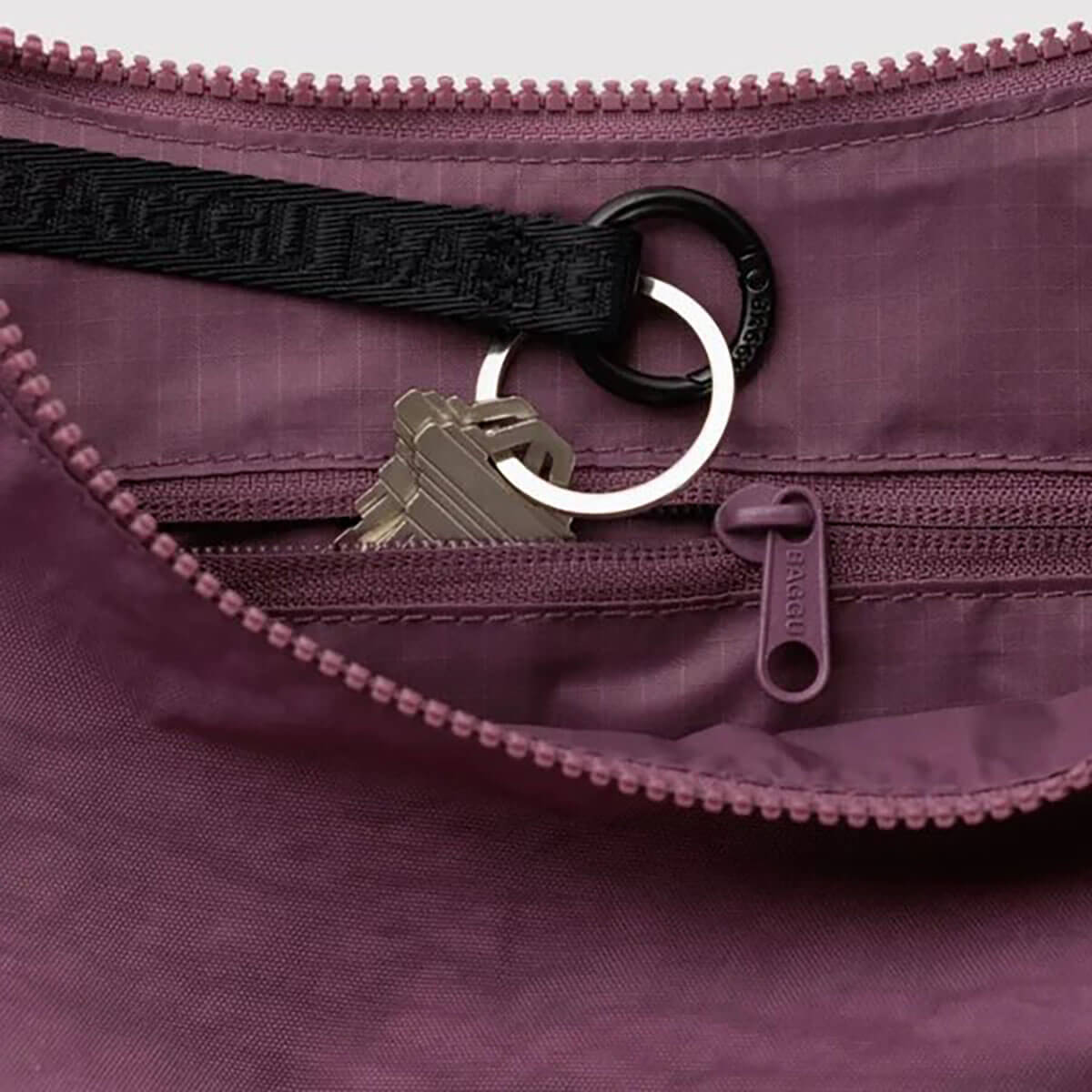 Medium Nylon Crescent Bag in Wild Plum by Baggu