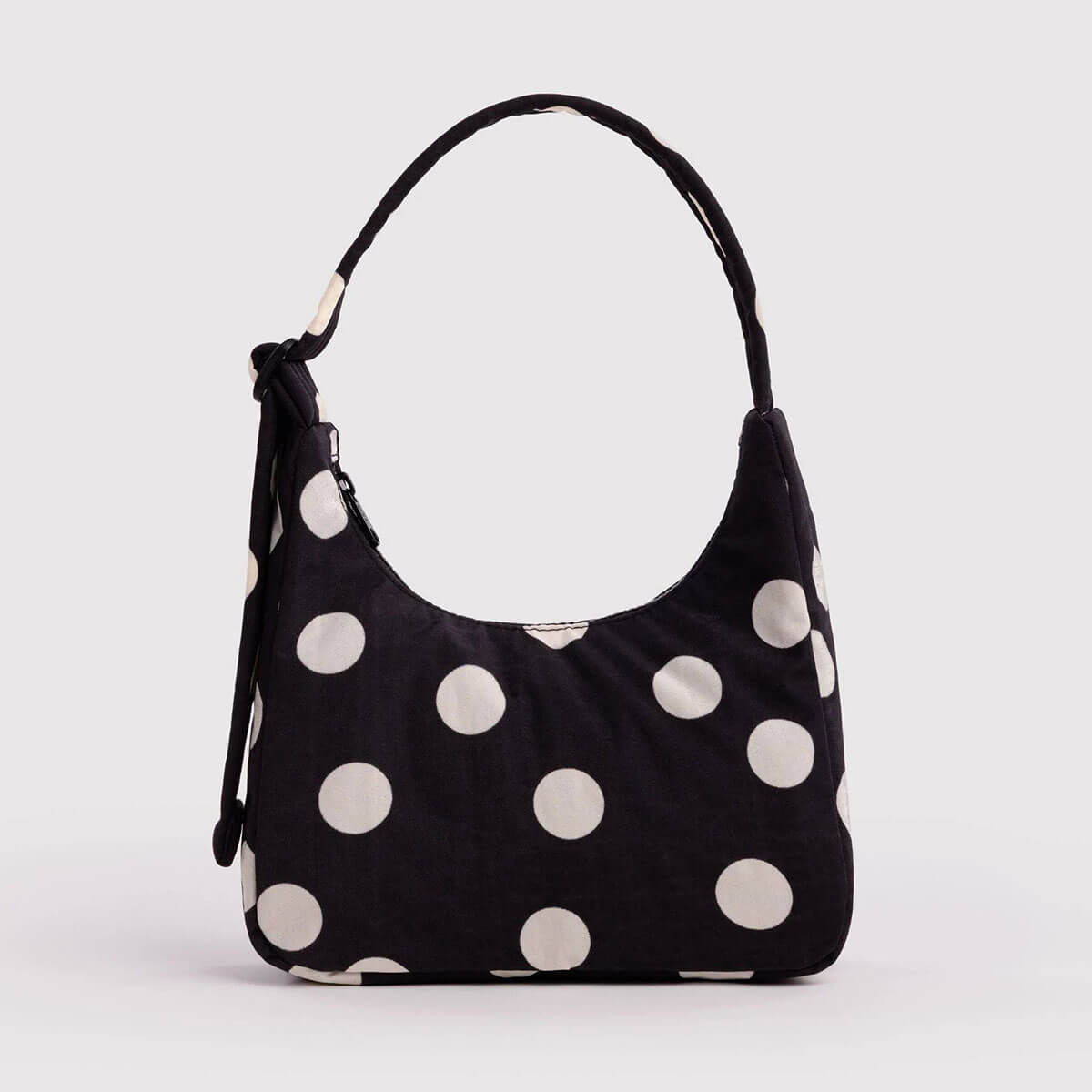 Mini Nylon Shoulder Bag in Black And Cream Polka Dot by Baggu