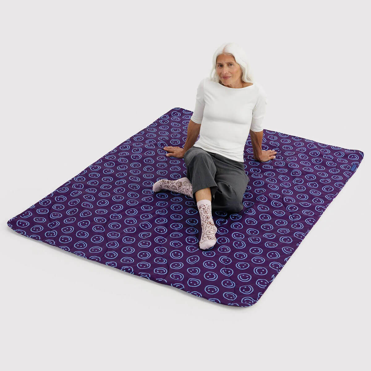 Puffy Picnic Blanket in Indigo Happy by Baggu