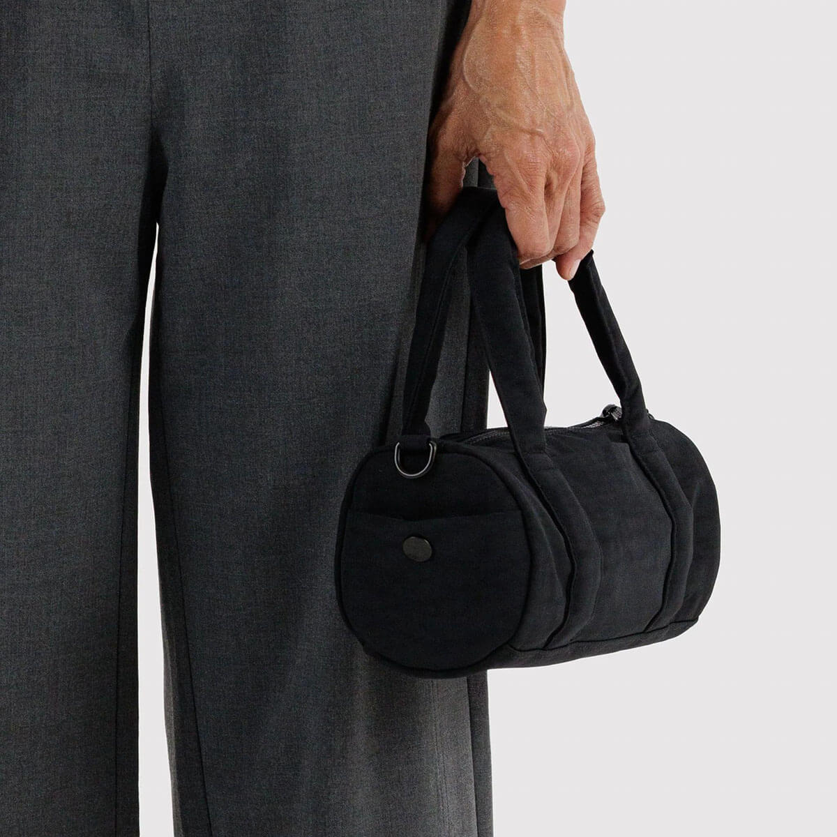Small Nylon Duffle Bag in Black by Baggu
