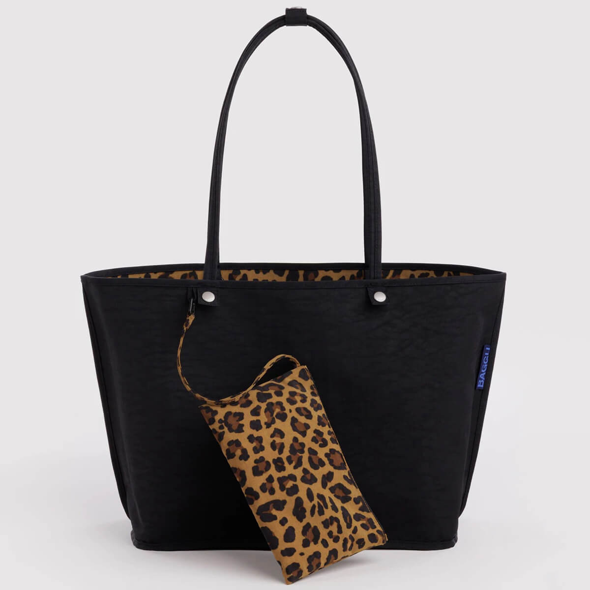Large Nylon Reversible Tote in Leopard Mix by Baggu
