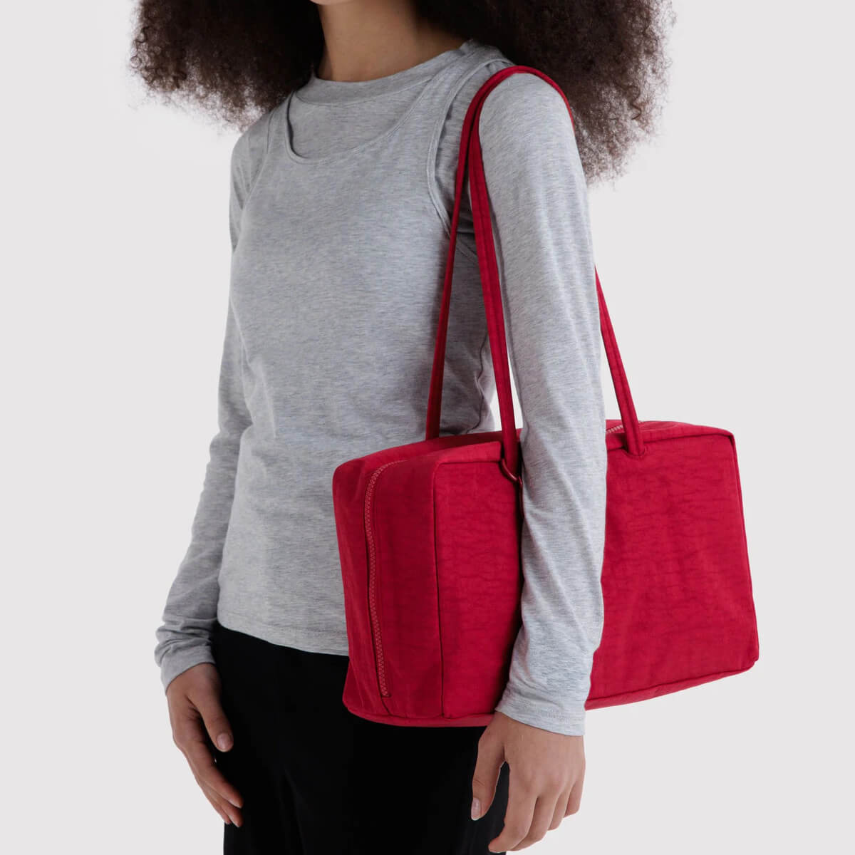 Medium Nylon Bowler Bag in Cherry by Baggu