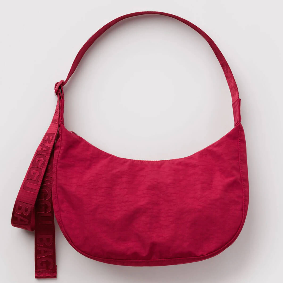 Medium Nylon Crescent Bag in Cherry by Baggu