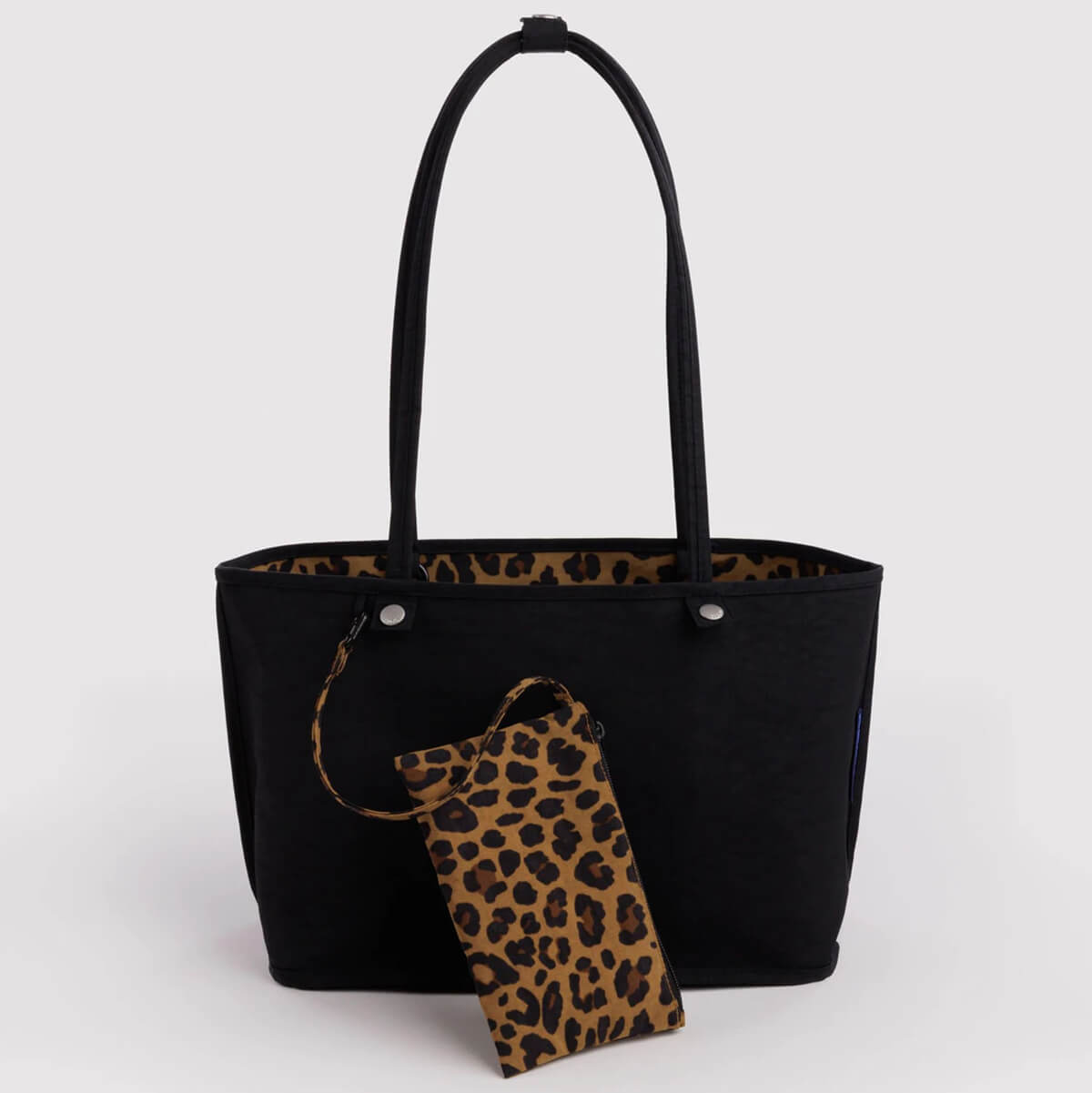 Medium Nylon Reversible Tote in Leopard Mix by Baggu