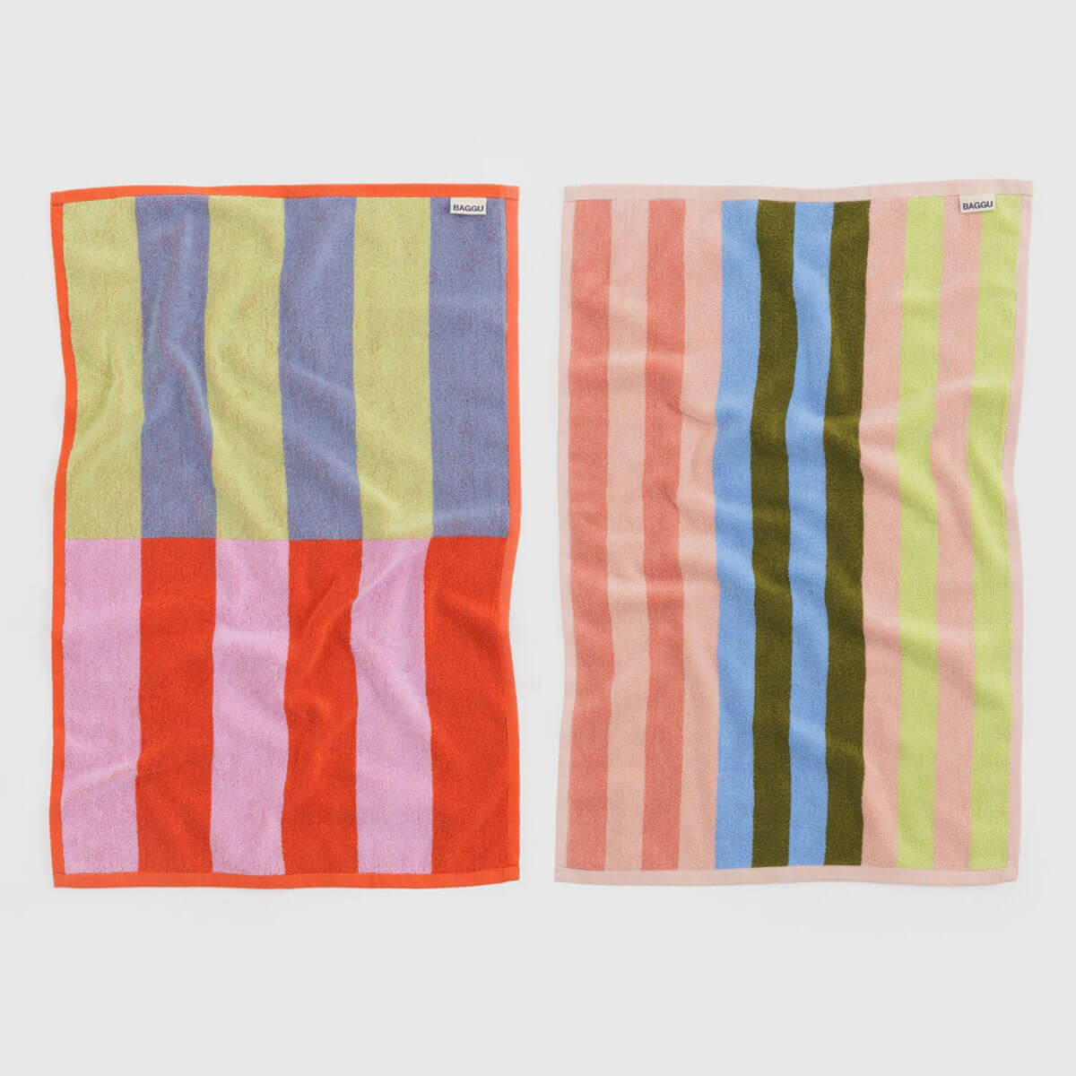 Hand Towel in Pool Stripe Mix by Baggu (Set of 2)