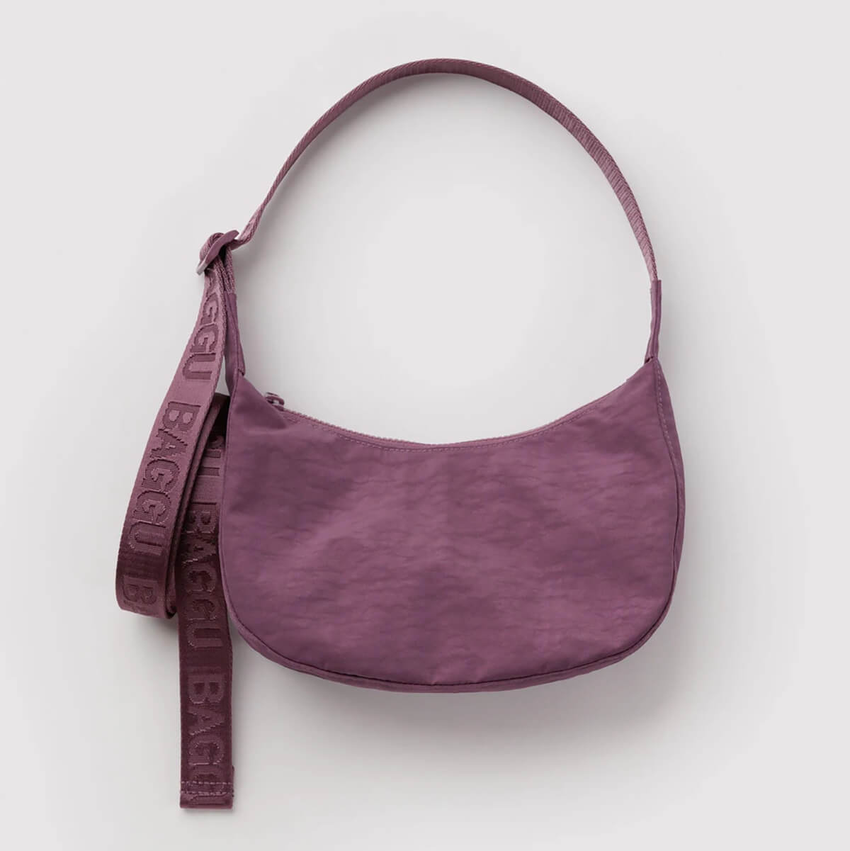 Small Nylon Crescent Bag in Wild Plum by Baggu