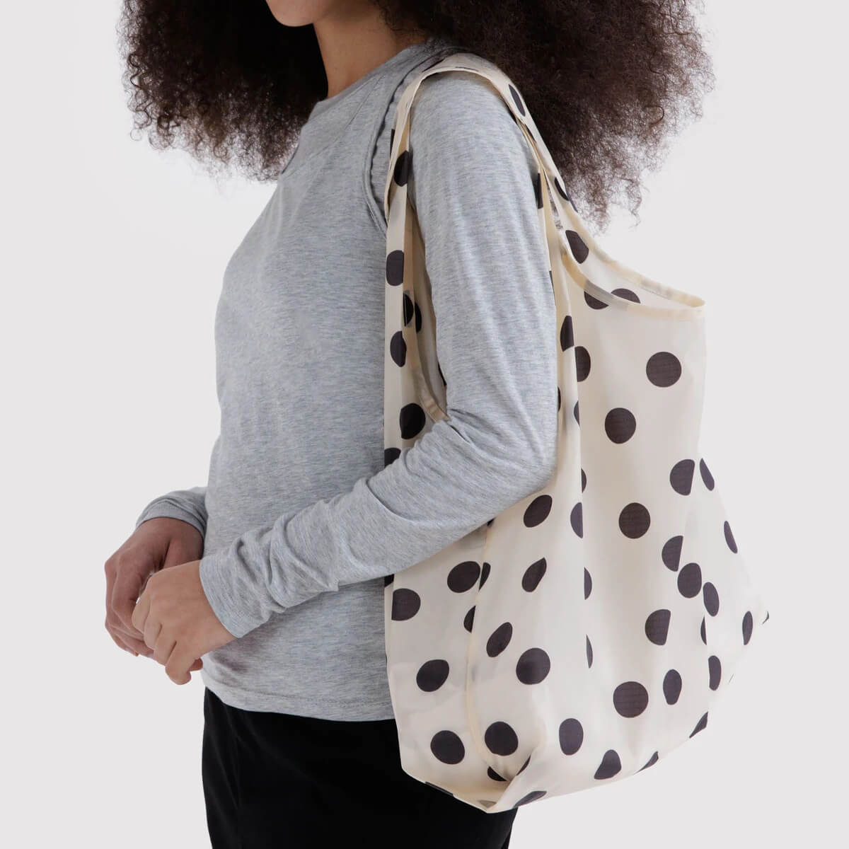 Standard Bag in Cream And Black Polka Dot by Baggu