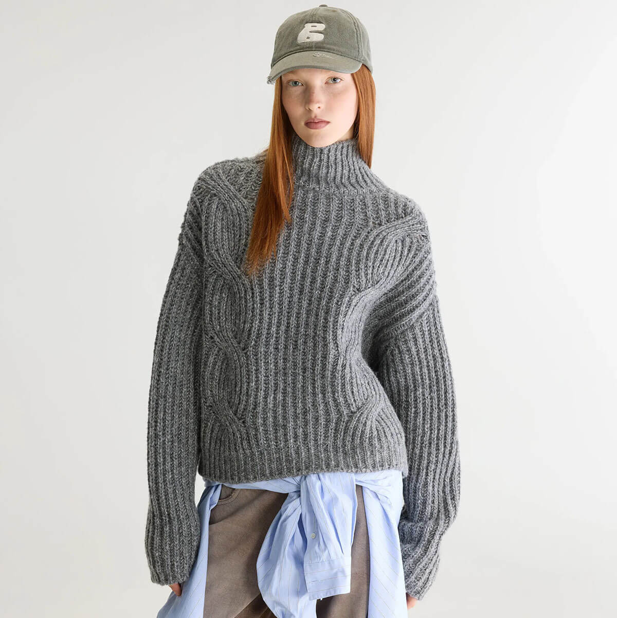 Deteo Turtleneck Sweater in Mid-Grey by Bellerose