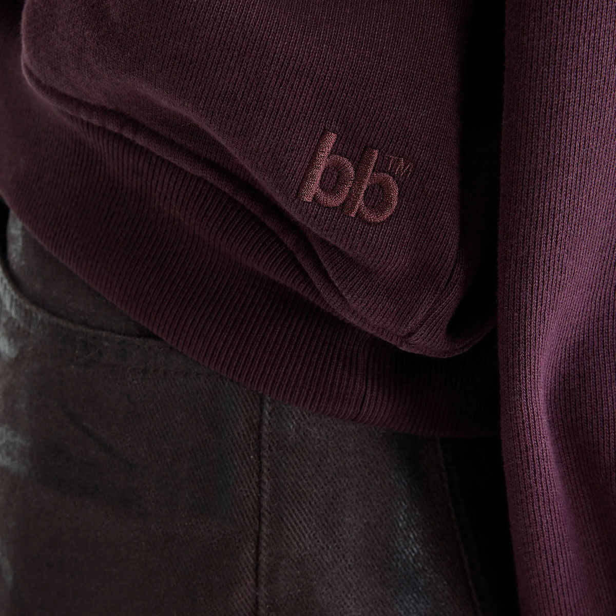 Fancy Cropped Crewneck Sweatshirt in Burgundy by Bellerose