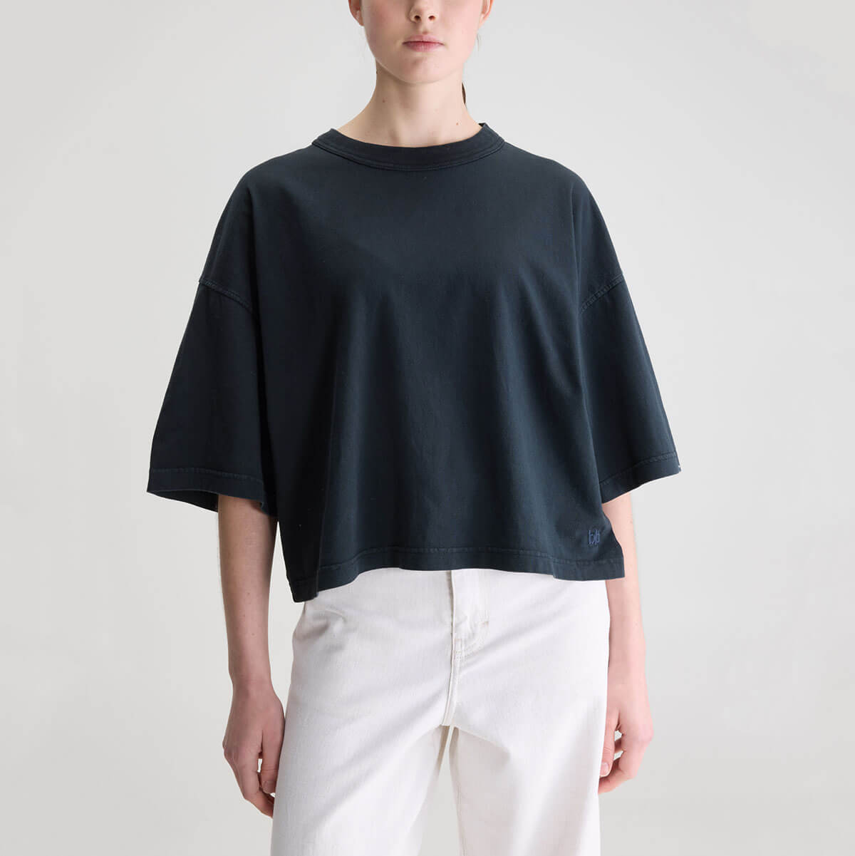Voss Short Sleeve T-Shirt in Black Blue by Bellerose