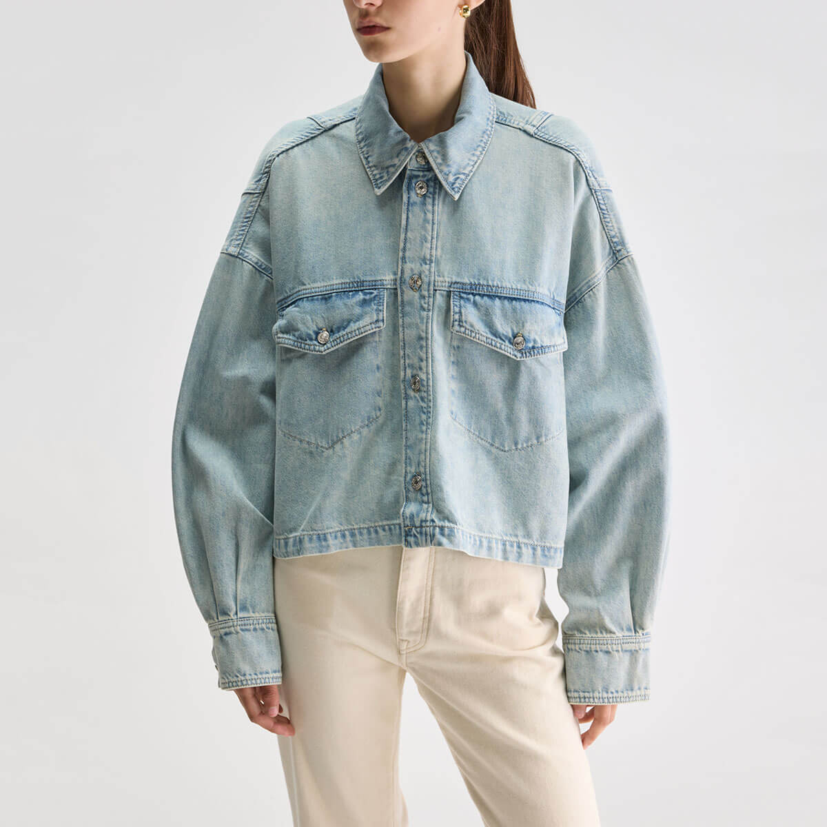 Pery Denim Overshirt in Light Blue Bleach by Bellerose