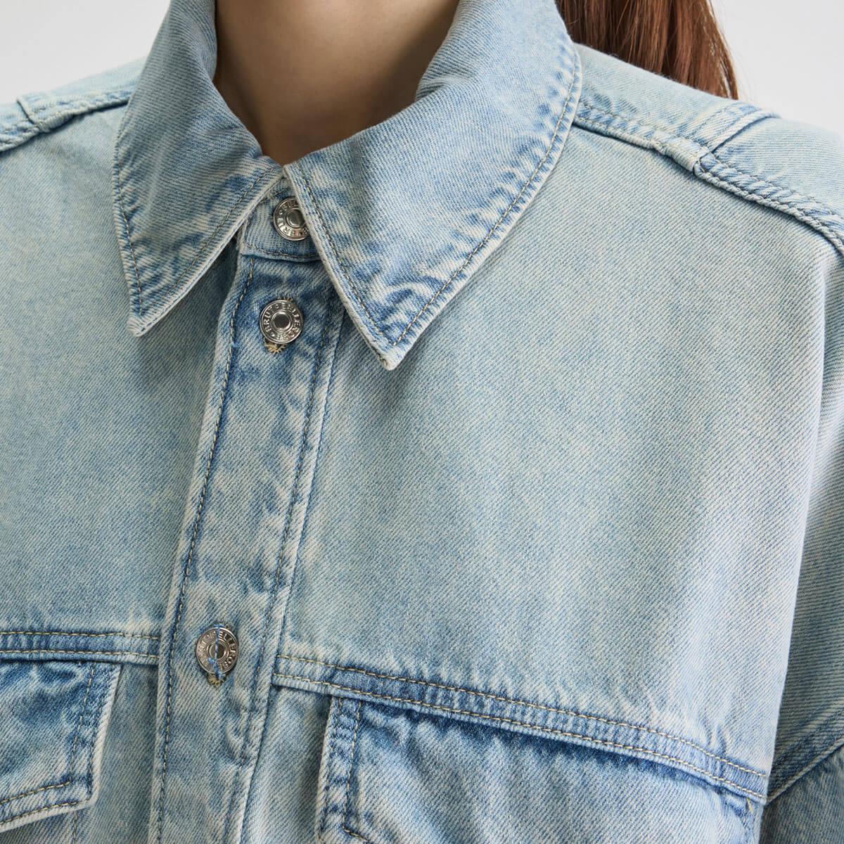 Pery Denim Overshirt in Light Blue Bleach by Bellerose