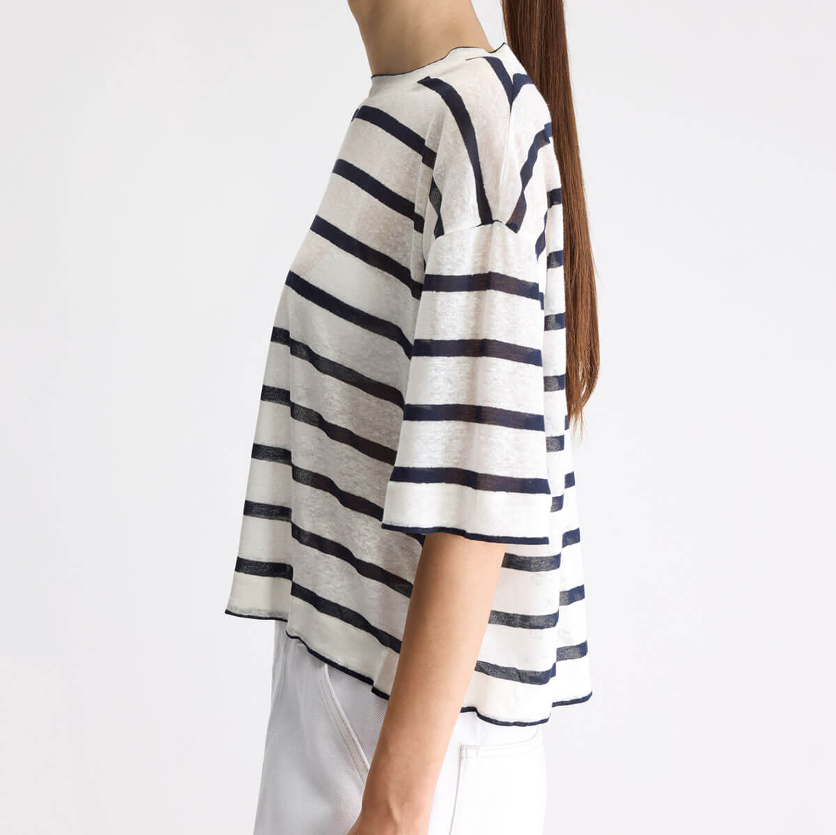 Vydel T-Shirt in White Stripe by Bellerose