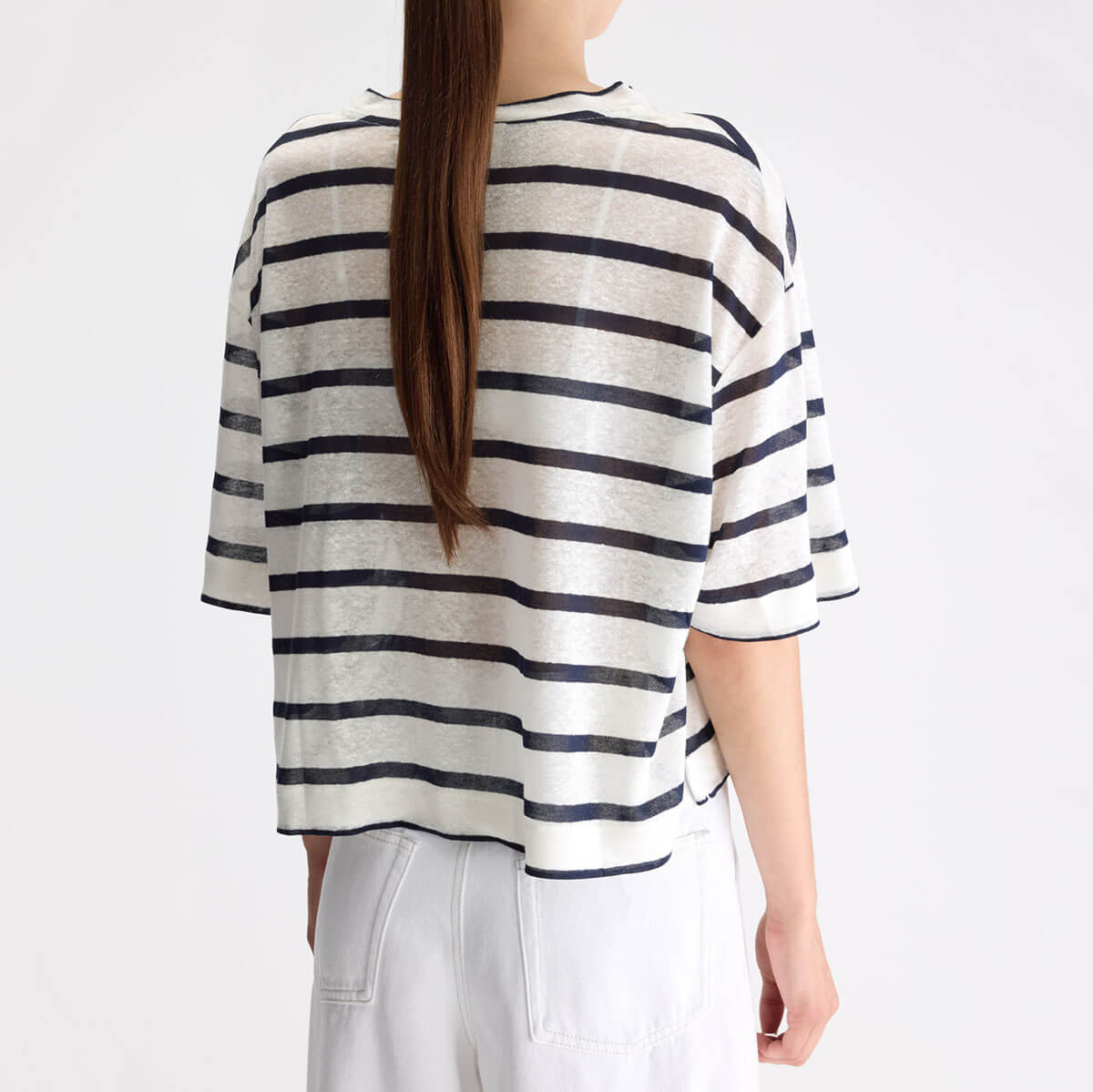 Vydel T-Shirt in White Stripe by Bellerose