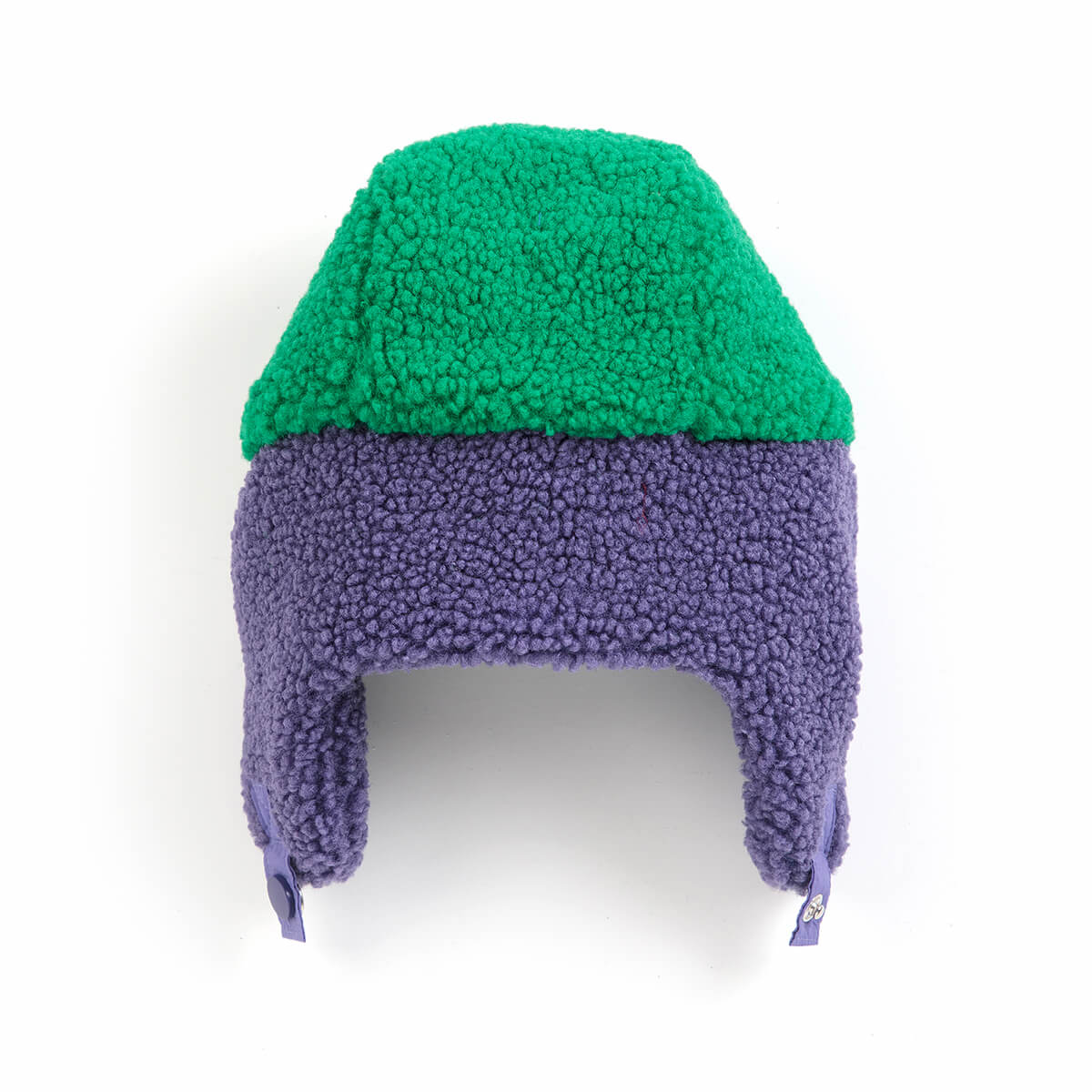 Bobo Choses Color Block Sheepskin Baby Chapka in Purple by Bobo Choses