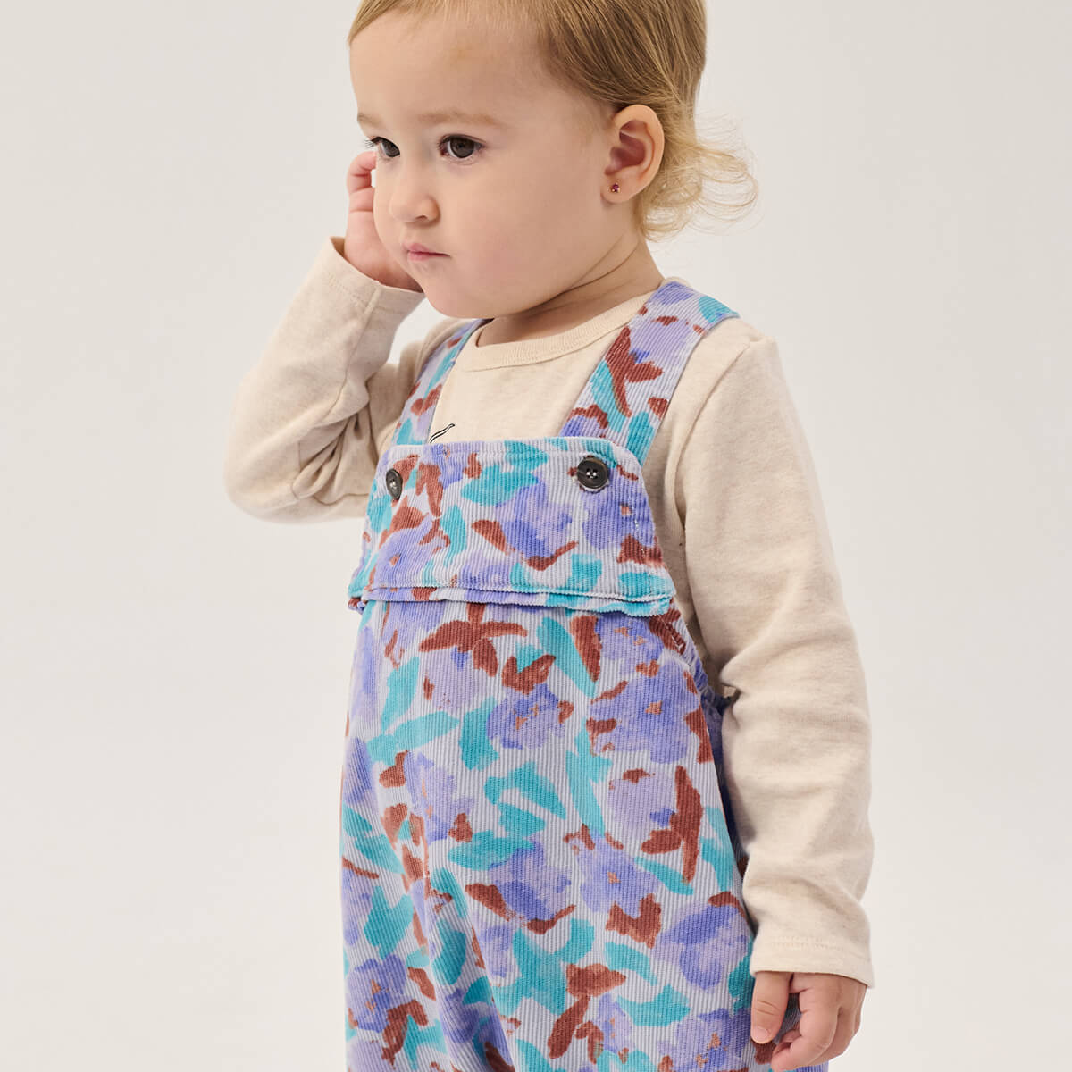 Watercolor All Over Corduroy Baby Overall by Bobo Choses