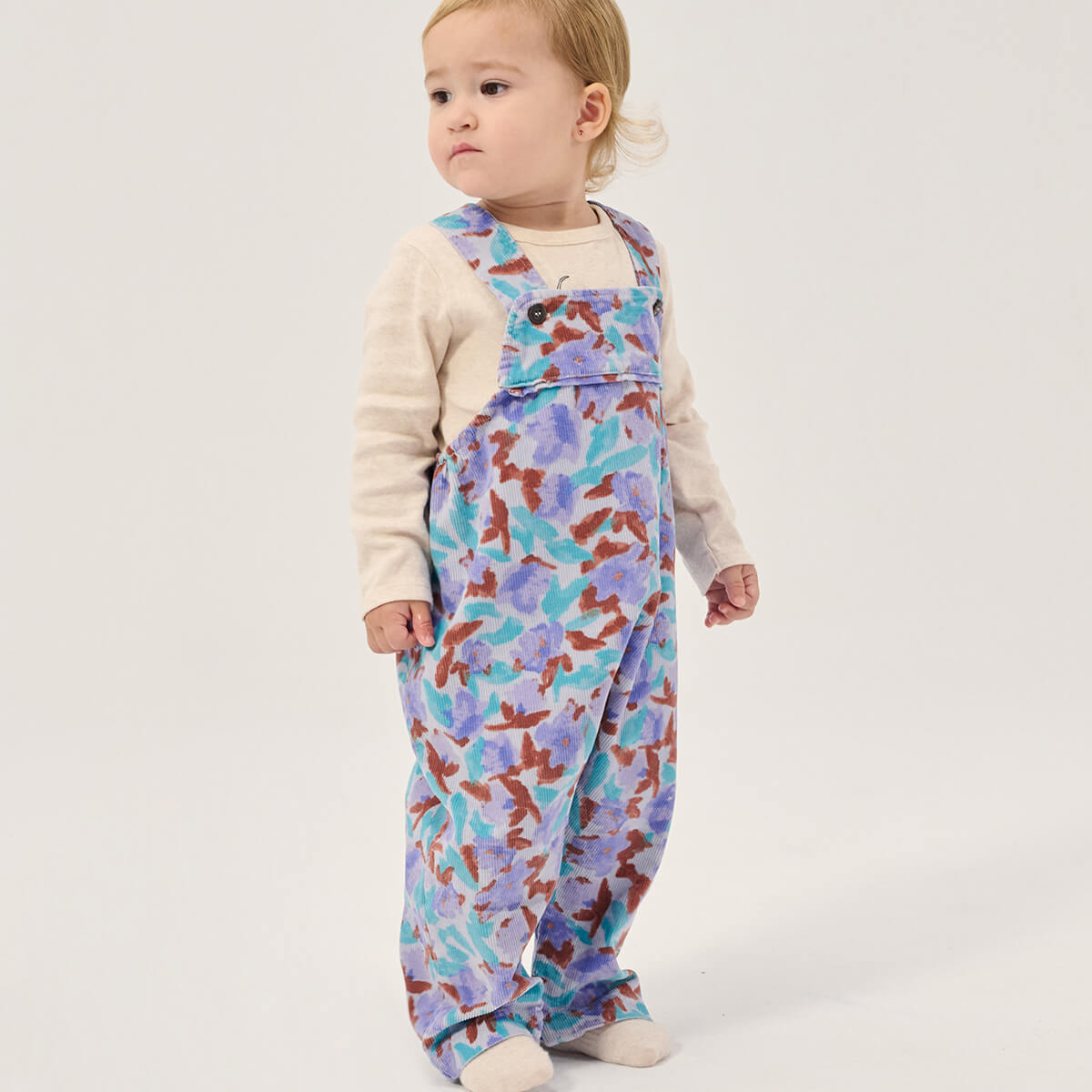 Watercolor All Over Corduroy Baby Overall by Bobo Choses