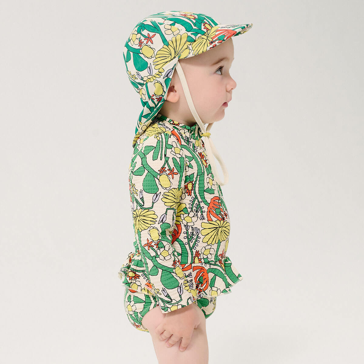Color Herbalist All Over Baby Swim Cap by Bobo Choses