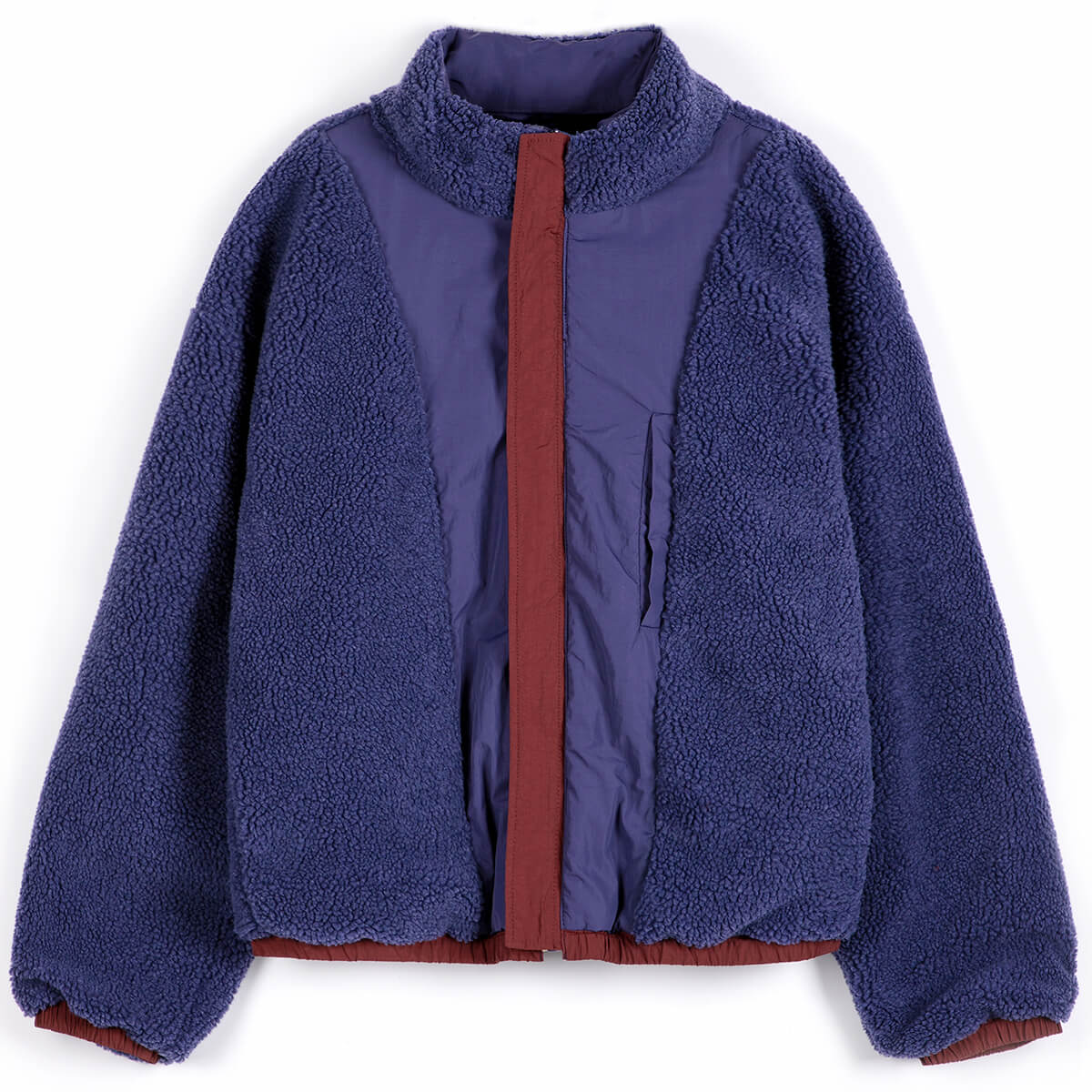 Color Block Nylon Sherpa Puffer in Multi by Bobo Choses Womenswear