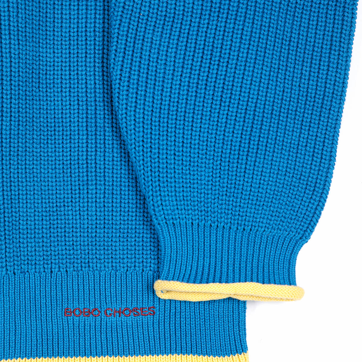 Pearl Knitted Cotton Cardigan in Blue by Bobo Choses Womenswear